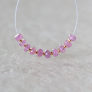4.5mm Natural AAA Myanmar Pink Sapphire Beads Faceted Rondelle 10 PCs Gemstone for DIY Jewelry Making Supplies