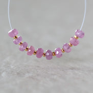4.5mm Natural AAA Myanmar Pink Sapphire Beads Faceted Rondelle 10 PCs Gemstone for DIY Jewelry Making Supplies