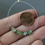 4.5mm Natural Green Sapphire Beads Rondelle 10 PCs Faceted Genuine Gemstone Beads Jewelry Making Beading Craft Gift September Birthstone