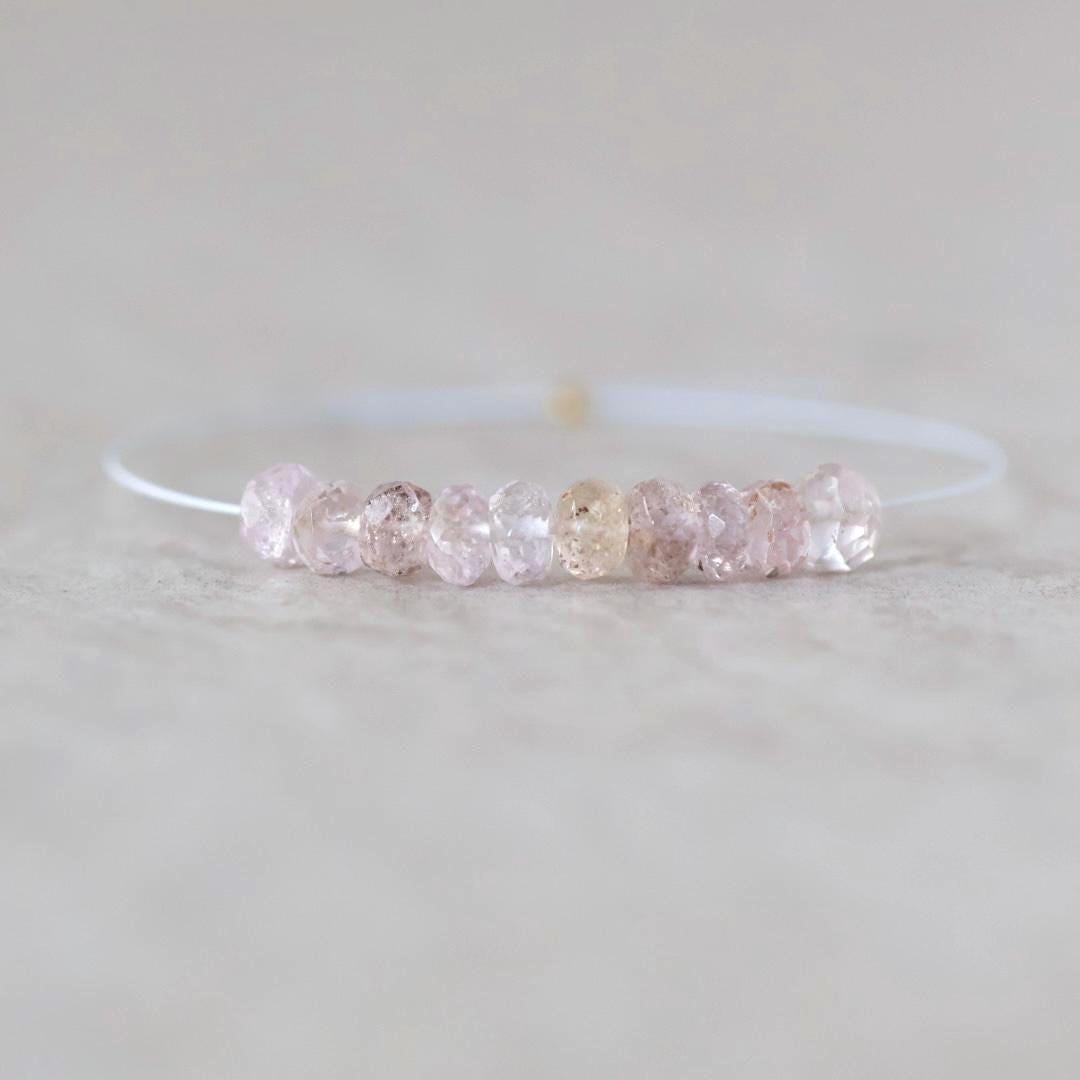 4.5mm Natural Imperial Topaz Rondelle Beads Faceted Pink Topaz Yellow 10 Pcs Natural Gemstone Beads for Jewelry Making Earrings