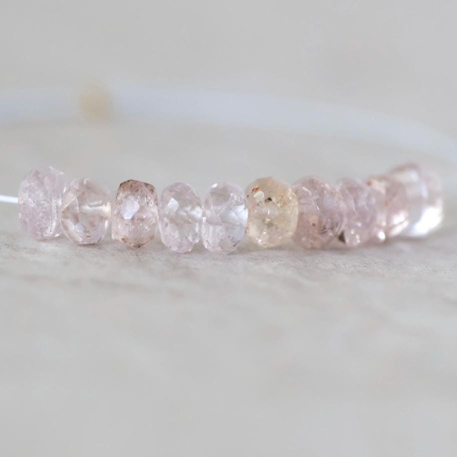 4.5mm Natural Imperial Topaz Rondelle Beads Faceted Pink Topaz Yellow 10 Pcs Natural Gemstone Beads for Jewelry Making Earrings