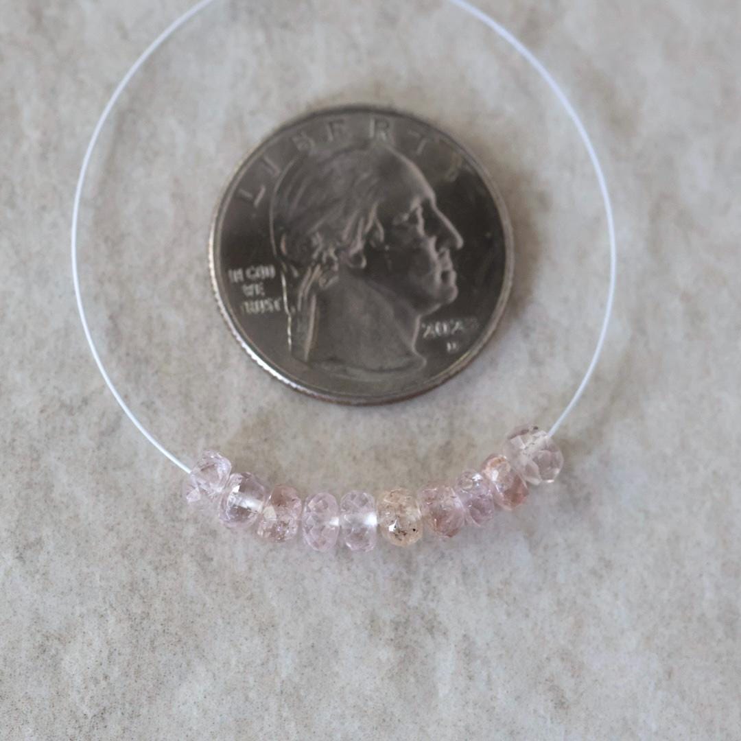 4.5mm Natural Imperial Topaz Rondelle Beads Faceted Pink Topaz Yellow 10 Pcs Natural Gemstone Beads for Jewelry Making Earrings