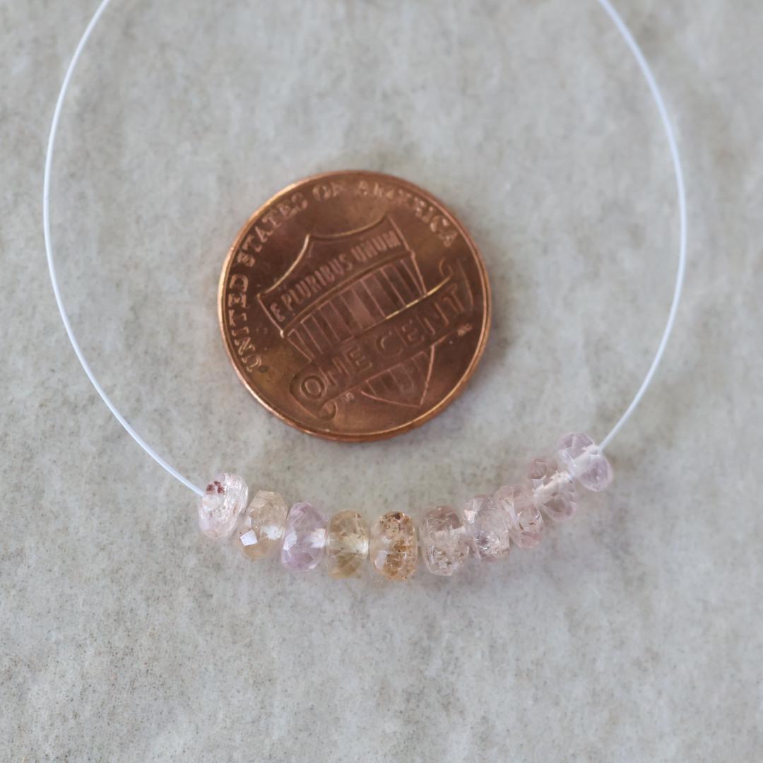 4.5mm Natural Imperial Topaz Rondelle Beads Faceted Pink Topaz Yellow 10 Pcs Natural Gemstone Beads for Jewelry Making Earrings