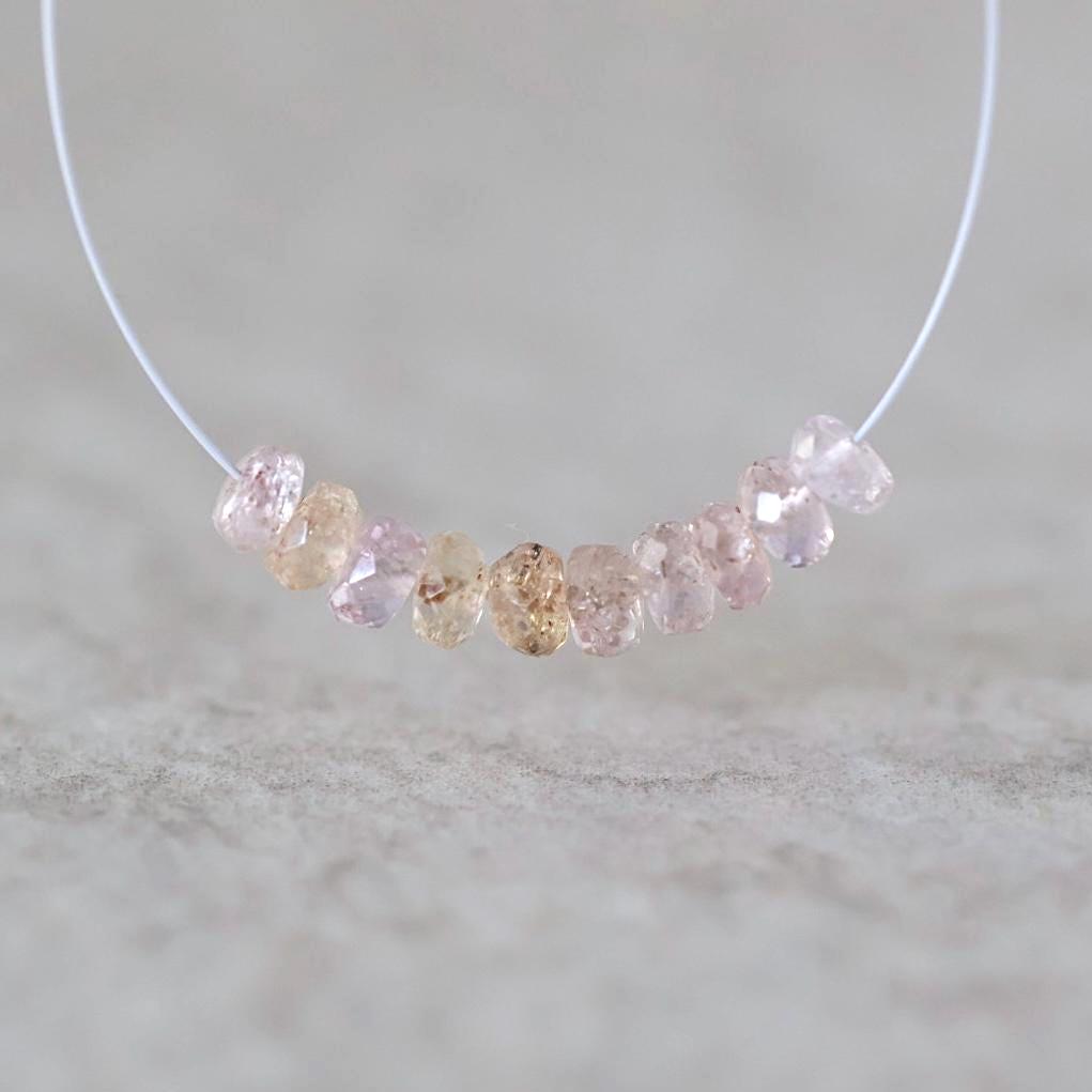 4.5mm Natural Imperial Topaz Rondelle Beads Faceted Pink Topaz Yellow 10 Pcs Natural Gemstone Beads for Jewelry Making Earrings
