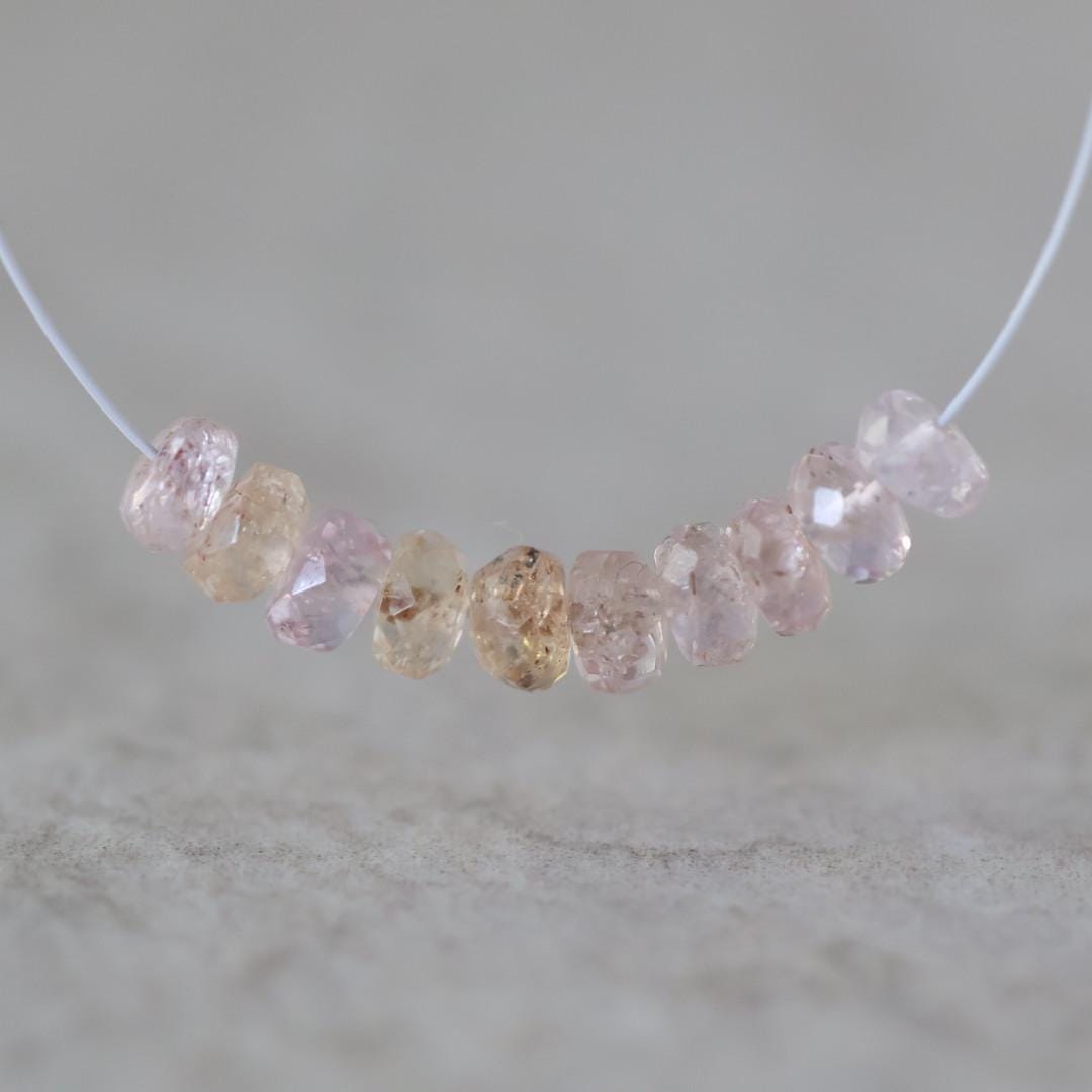 4.5mm Natural Imperial Topaz Rondelle Beads Faceted Pink Topaz Yellow 10 Pcs Natural Gemstone Beads for Jewelry Making Earrings
