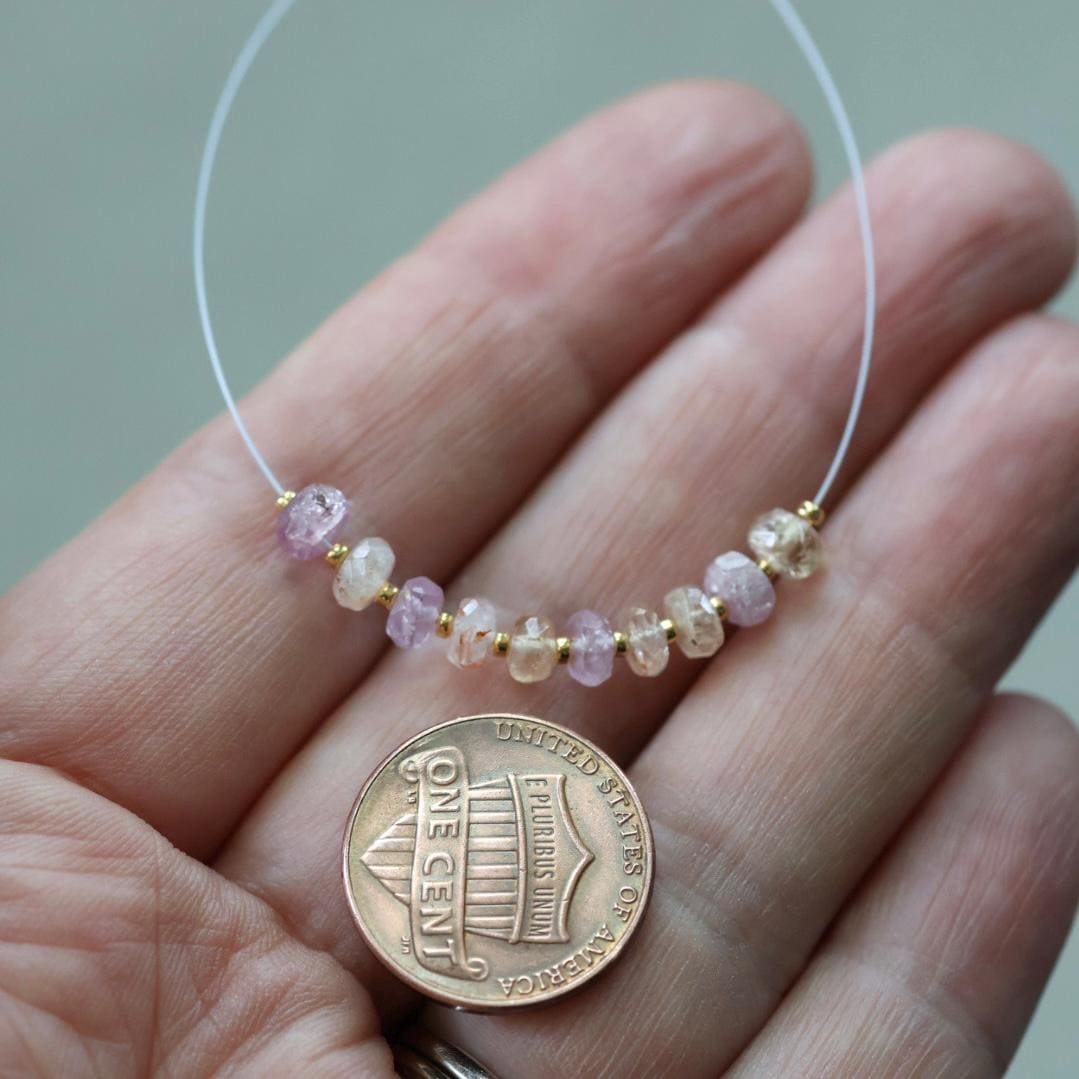 4.5mm Natural Imperial Topaz Rondelle Beads Faceted Pink Topaz Yellow 10 Pcs Natural Gemstone Beads for Jewelry Making Earrings Pendants