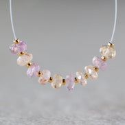 4.5mm Natural Imperial Topaz Rondelle Beads Faceted Pink Topaz Yellow 10 Pcs Natural Gemstone Beads for Jewelry Making Earrings Pendants
