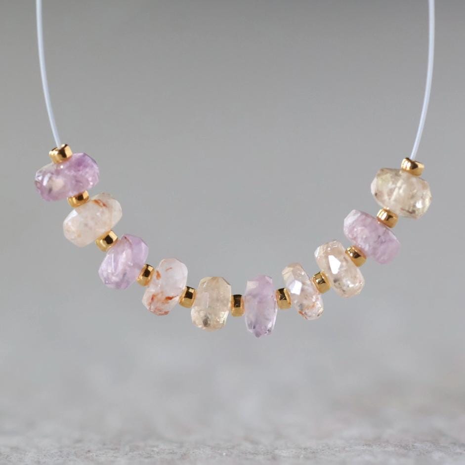 4.5mm Natural Imperial Topaz Rondelle Beads Faceted Pink Topaz Yellow 10 Pcs Natural Gemstone Beads for Jewelry Making Earrings Pendants