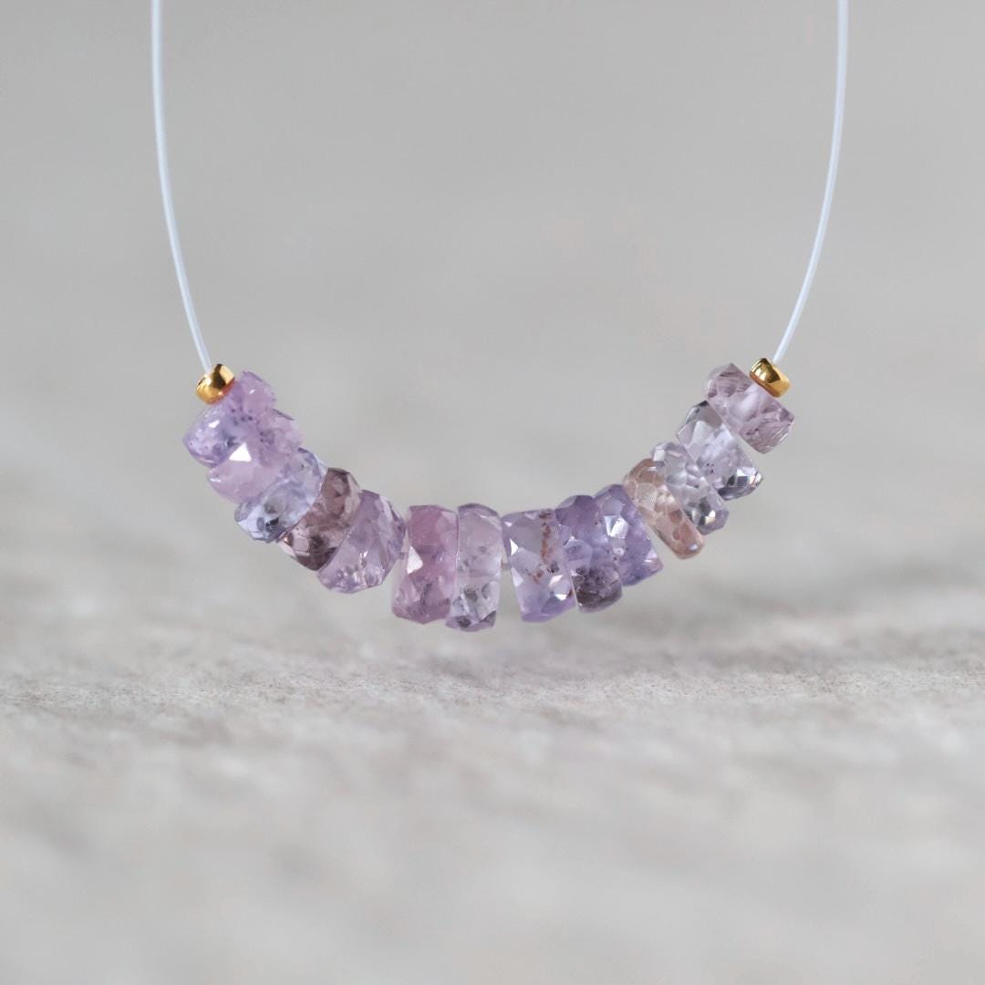 4-5mm Natural Lavender Purple Sapphire Beads Faceted Rondelle 1” Genuine Gemstonefir DIY Jewelry Making Beading Supplies
