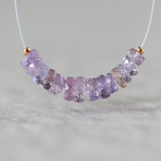 4-5mm Natural Lavender Purple Sapphire Beads Faceted Rondelle 1” Genuine Gemstonefir DIY Jewelry Making Beading Supplies