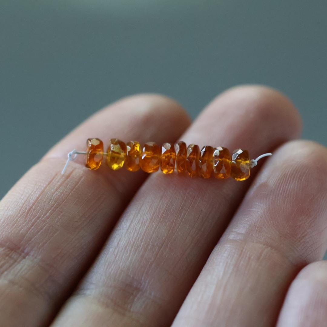 4.5mm AAA Orange Kyanite Faceted Rondelle Beads 10 PCs Gemstone Beads Beading Crafter Gift DIY Jewelry Making