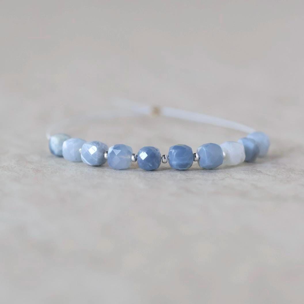 4.5mm Oregon Owyhee Opal Beads Faceted Cube Blue Opal Natural Gemstone for DIY Jewelry Making Supplies
