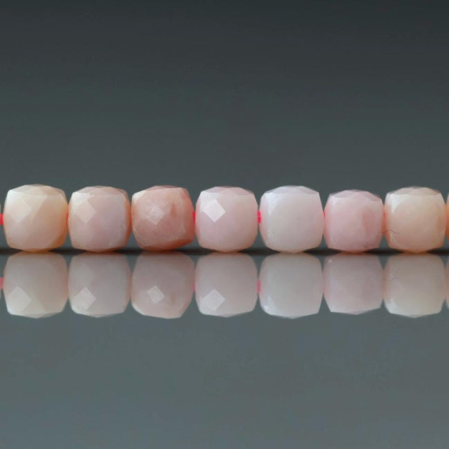 4.5mm Peruvian Pink Opal Beads Cube 15" Pink Opal Cube Genuine Gemstone Beads Natural Opal for Jewelry Making Beading Craft Gift Beads