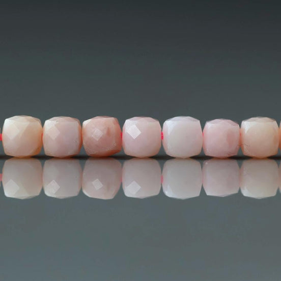 4.5mm Peruvian Pink Opal Beads Cube 15" Pink Opal Cube Genuine Gemstone Beads Natural Opal for Jewelry Making Beading Craft Gift Beads