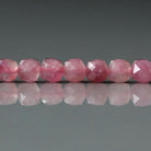 4.5mm Pink Tourmaline Beads – Natural Faceted Cube Gemstone 15" Strand