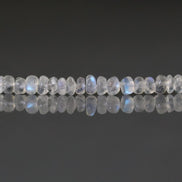 4.5mm AAA Rainbow Moonstone Beads Rondelle Smooth 20 PCs Gemstone Beads for Jewelry Making DIY Necklace Earrings June Birthstone
