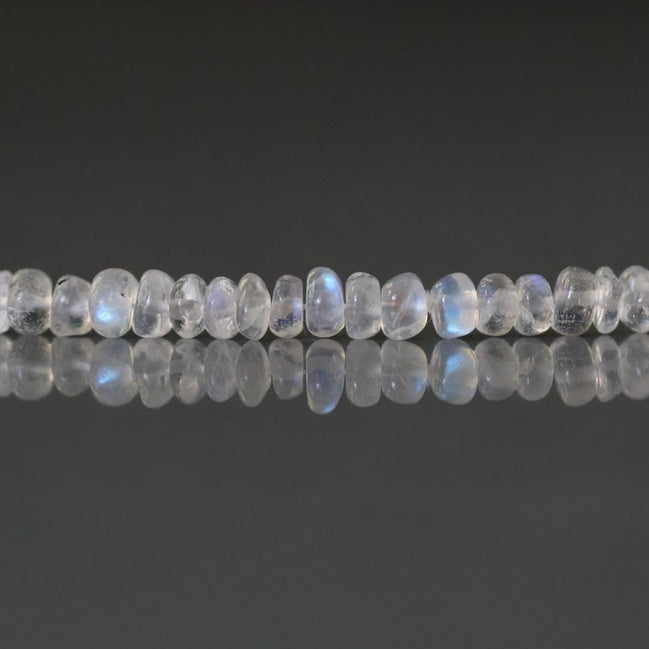 4.5mm AAA Rainbow Moonstone Beads Rondelle Smooth 20 PCs Gemstone Beads for Jewelry Making DIY Necklace Earrings June Birthstone