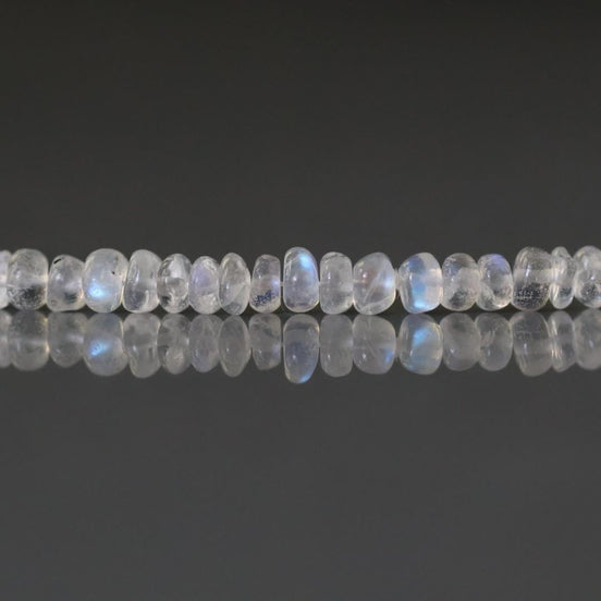 4.5mm AAA Rainbow Moonstone Beads Rondelle Smooth 20 PCs Gemstone Beads for Jewelry Making DIY Necklace Earrings June Birthstone