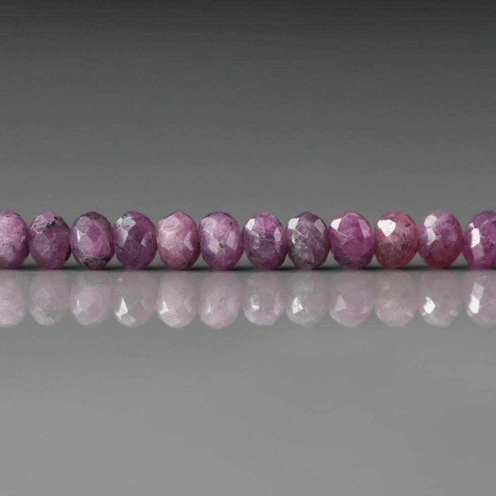 4.5mm Purple Sapphire Rondel Beads Faceted Rondelle 16 Pcs Raw Sapphire Genuine Gemstone Beads Jewelry Making Supply September Birthstone