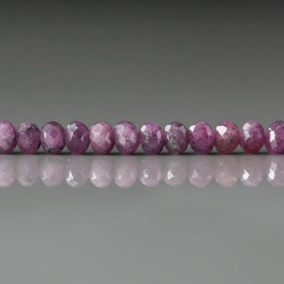 4.5mm Purple Sapphire Rondel Beads Faceted Rondelle 16 Pcs Raw Sapphire Genuine Gemstone Beads Jewelry Making Supply September Birthstone