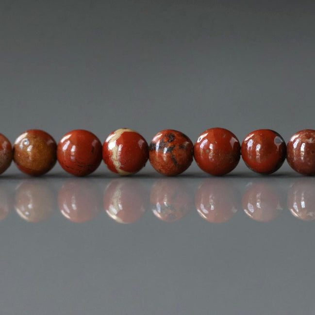 4mm 5mm Red Jasper Beads Smooth Genuine Small Brecciated Jasper Beads 15" Gemstone Beads for Jewelry Making Beading Gift for Crafter