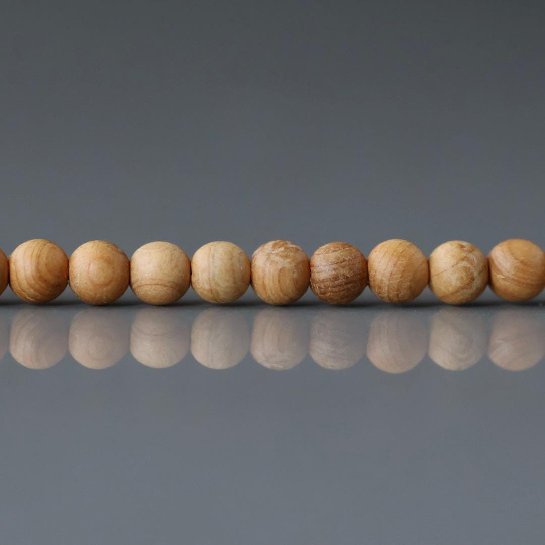 4.5mm Sandalwood Beads - Round Natural Wood 15" Strand