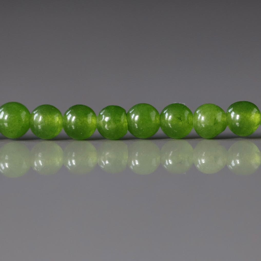 4.5mm Taiwan Jade Beads Smooth 15" Green Jade Genuine Gemstone Beads Natural Jade for Jewelry Making Beading Craft Gift Beads