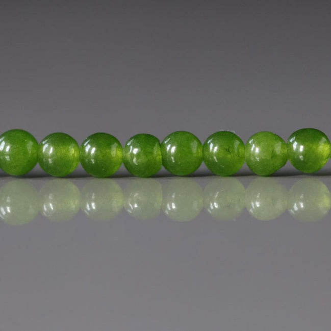 4.5mm Taiwan Jade Beads Smooth 15" Green Jade Genuine Gemstone Beads Natural Jade for Jewelry Making Beading Craft Gift Beads