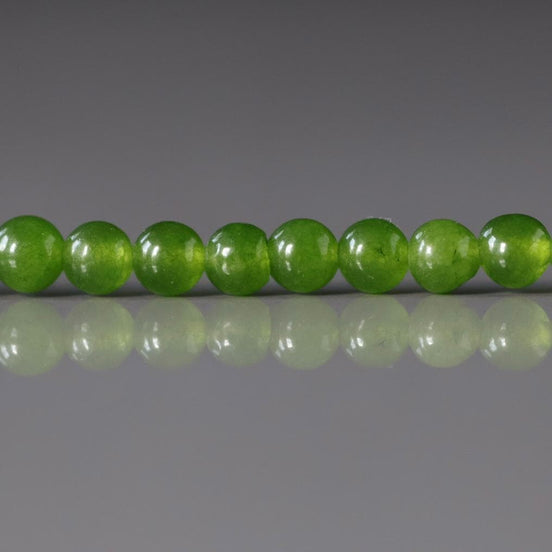 4.5mm Taiwan Jade Beads Smooth 15" Green Jade Genuine Gemstone Beads Natural Jade for Jewelry Making Beading Craft Gift Beads
