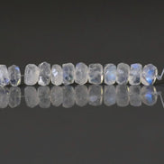 4.5mm Transparent Rainbow Moonstone Beads Rondelle Faceted 12 PCs Gemstone Beads for Jewelry Making DIY Necklace Earrings June Birthstone