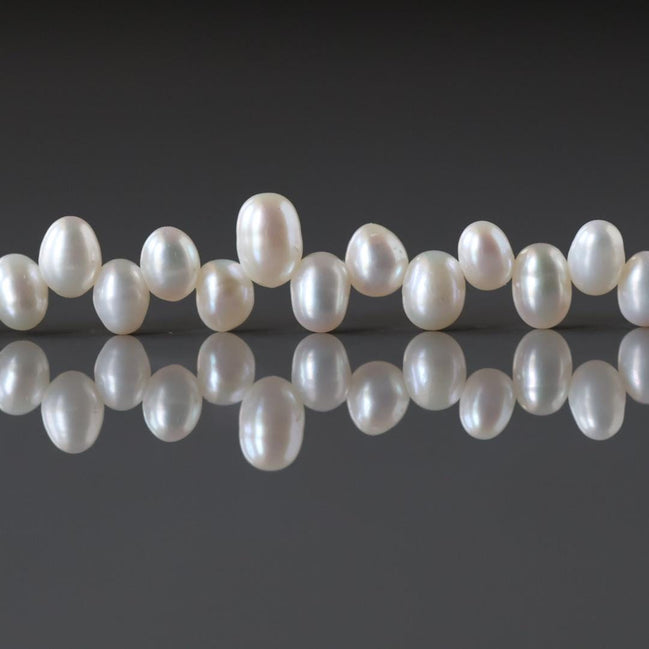4mm - 6mm AAA Freshwater Pearl Beads Cluster White Baroque Pearls Briolette Off Center Drilled 20PCs DIY Jewelry June Birthstone
