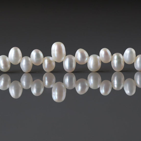 4mm - 6mm AAA Freshwater Pearl Beads Cluster White Baroque Pearls Briolette Off Center Drilled 20PCs DIY Jewelry June Birthstone