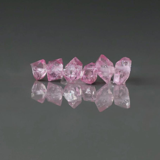 4-6mm AAA Pink Herkimer Diamond Beads 6 PCs Quartz Genuine Gemstone Beads for Jewelry Making Beading Craft Gift April Birthstone