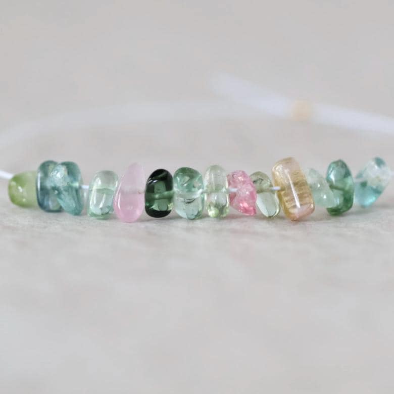 4-6mm Rare Afghan AAA Multi Color Tourmaline Beads Chip Nugget Sticks Smooth 14 Pcs Colorful Natural Gemstone for DIY Jewelry Making
