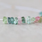 4-6mm Rare Afghan AAA Multi Color Tourmaline Beads Chip Nugget Sticks Smooth 14 Pcs Colorful Natural Gemstone for DIY Jewelry Making