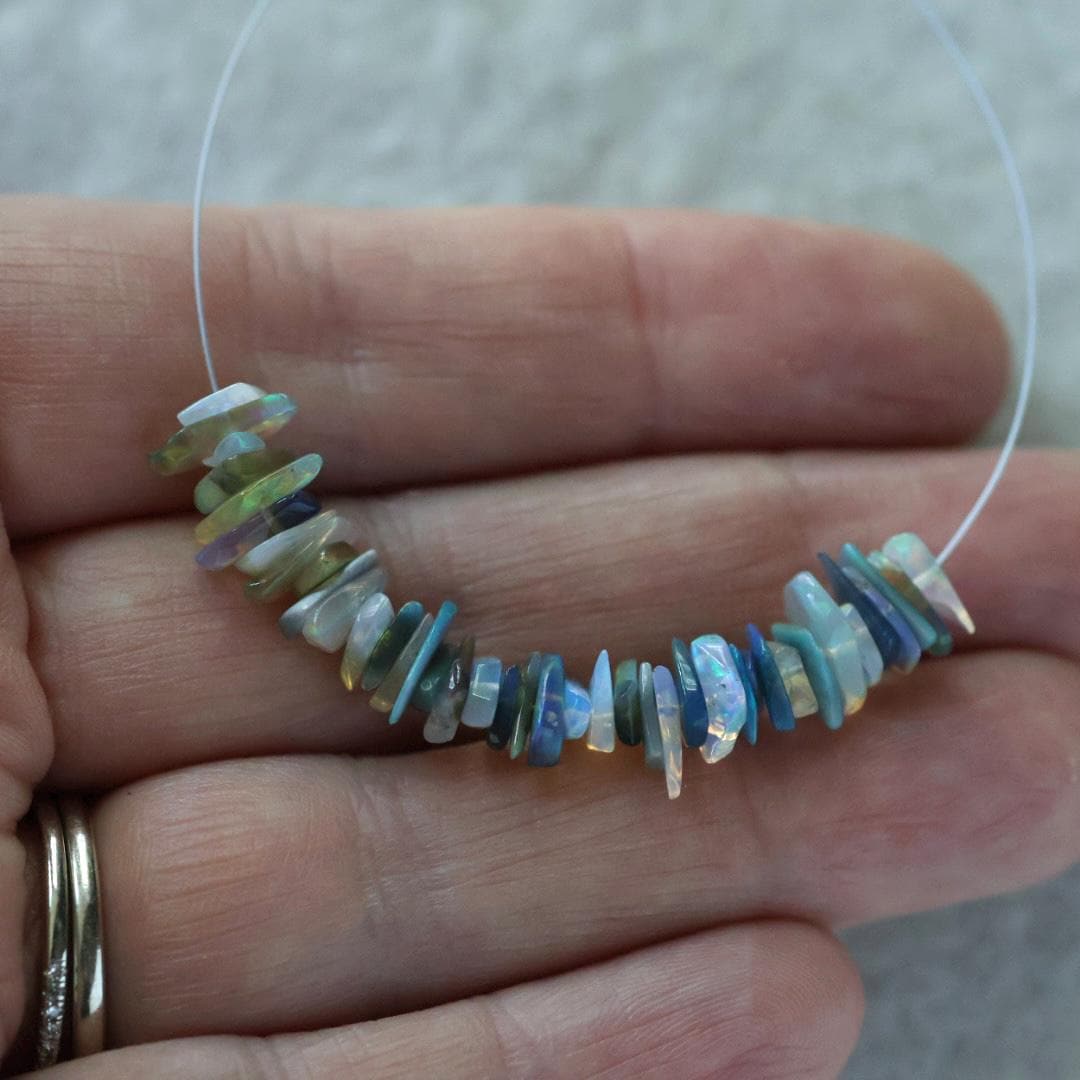 4-7mm AAA Ethiopian Disco Opal Chip Beads Natural Welo Opal Genuine Bead For Jewelry Making Beading Craft Gift Beads October Birthstone