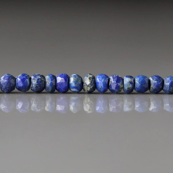 4‚Äì4.5mm Lapis Lazuli Beads ‚Äì Faceted Rondelle Natural Gemstone 12" Strand