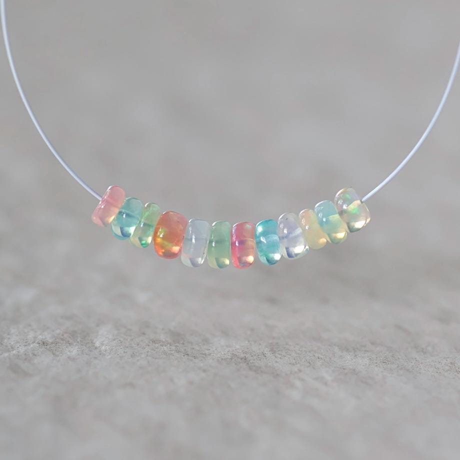 4mm 4.5mm AAA Pastel Ethiopian Opal Beads Smooth Rondelle Disco Welo Opal For DIY Jewelry Making Supplies