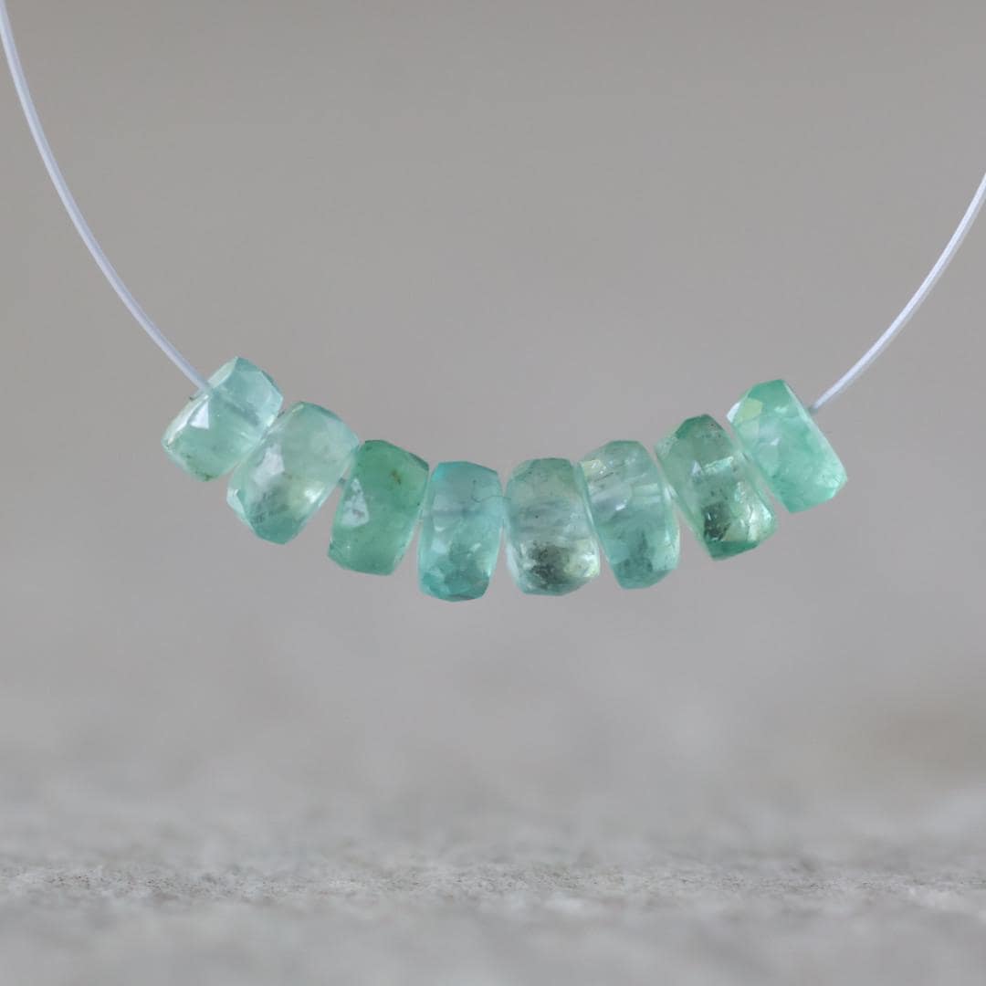 4mm 4.5mm Genuine Colombian Emerald Rondelle Beads Faceted Natural Gemstone for DIY Jewelry Making