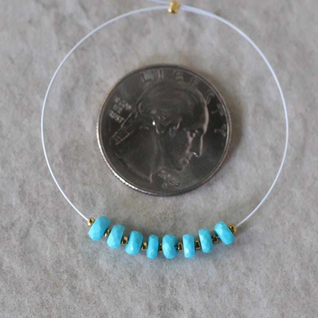 Natural Sleeping Beauty Turquoise Rondelle Beads Faceted 10 beads Gemstone Beads DIY Jewelry Making December Birthstone