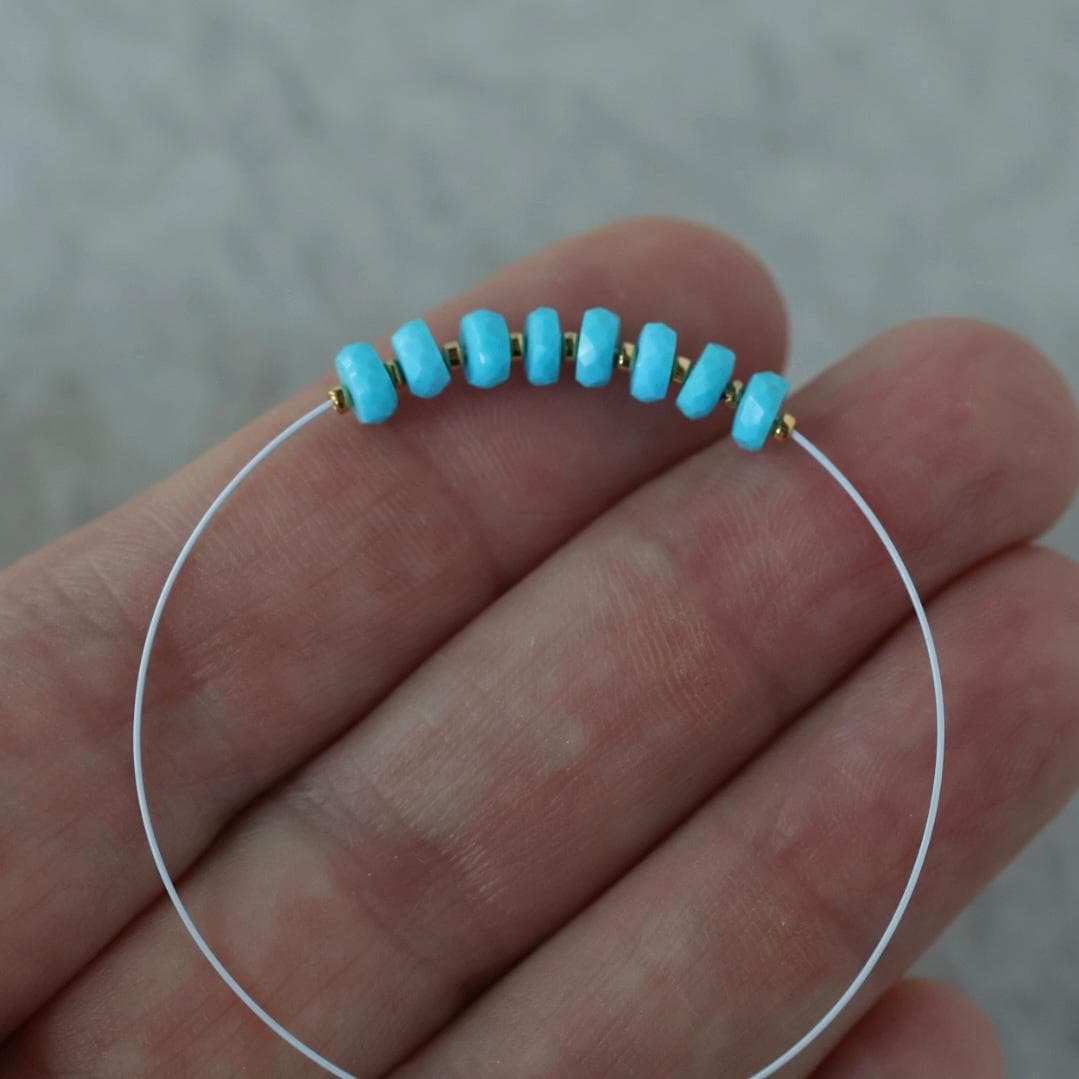 Natural Sleeping Beauty Turquoise Rondelle Beads Faceted 10 beads Gemstone Beads DIY Jewelry Making December Birthstone
