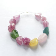 4mm 6mm Watermelon Tourmaline Nugget Beads 12pcs Rainbow Gemstone Beads Freeform Tourmaline Jewelry Making Gift Crafter October Birthstone