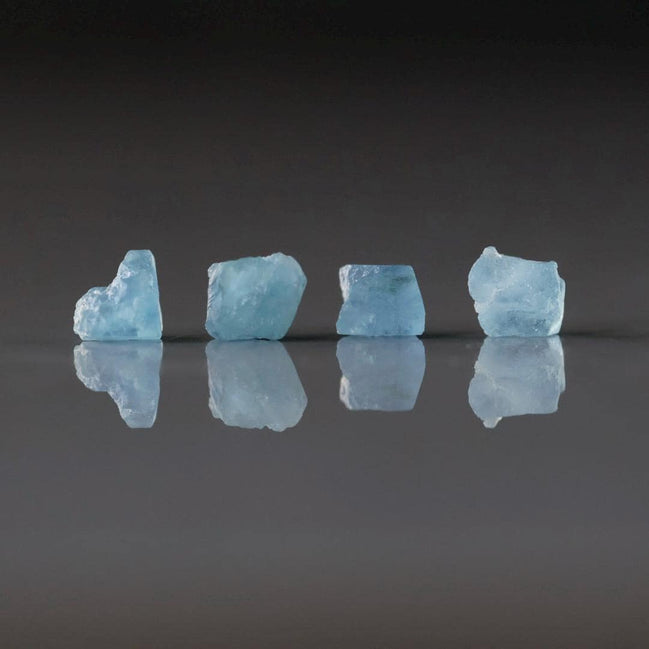 4–7mm Santa Maria Aquamarine Nugget Beads – Natural Gemstone - 4 pcs