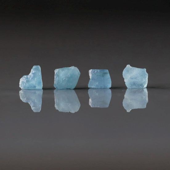 4–7mm Santa Maria Aquamarine Nugget Beads – Natural Gemstone - 4 pcs