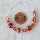 4mm 8mm Padparadscha Sapphire Beads Faceted Rondelle Coin Gemstone for DIY Jewelry Making Supplies