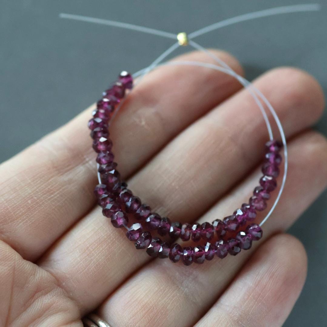 4mm AAA Berry Garnet Beads Faceted Beads 4” Natural Rhodolite Garnet Gemstone Beads for DIY Jewelry Making Beading Crafter Gift