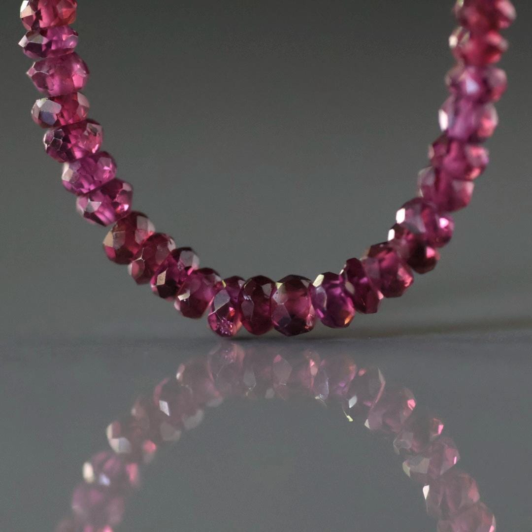 4mm AAA Berry Garnet Beads Faceted Beads 4” Natural Rhodolite Garnet Gemstone Beads for DIY Jewelry Making Beading Crafter Gift