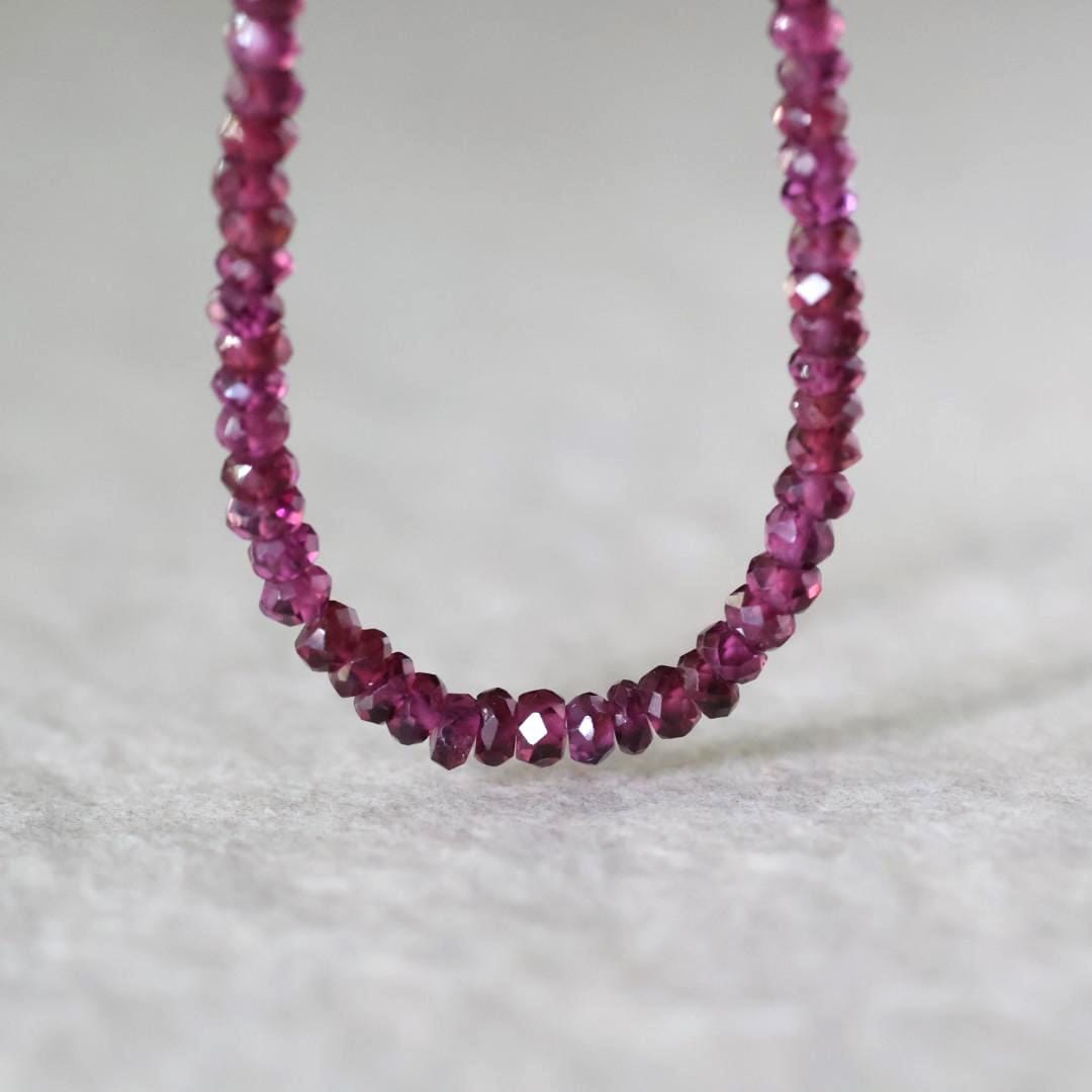 4mm AAA Berry Garnet Beads Faceted Beads 4” Natural Rhodolite Garnet Gemstone Beads for DIY Jewelry Making Beading Crafter Gift