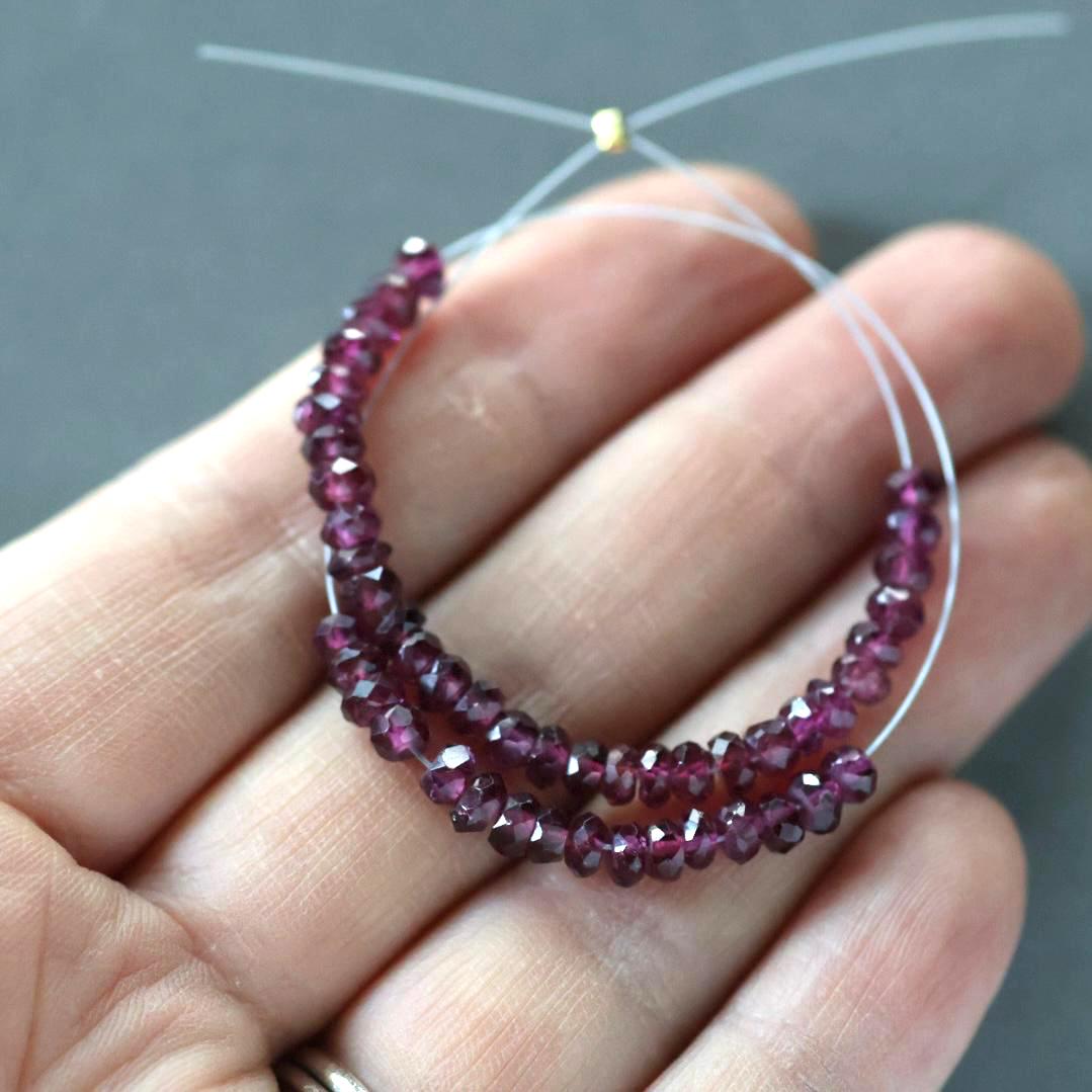 4mm AAA Berry Garnet Beads Faceted Beads 4” Natural Rhodolite Garnet Gemstone Beads for DIY Jewelry Making Beading Crafter Gift