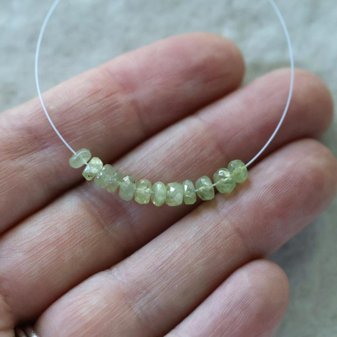 4mm AAA Chrysoberyl Beads Faceted Rondelle 12 Pcs Natural Gemstone Beads for DIY Jewelry Making Supplies